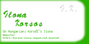 ilona korsos business card